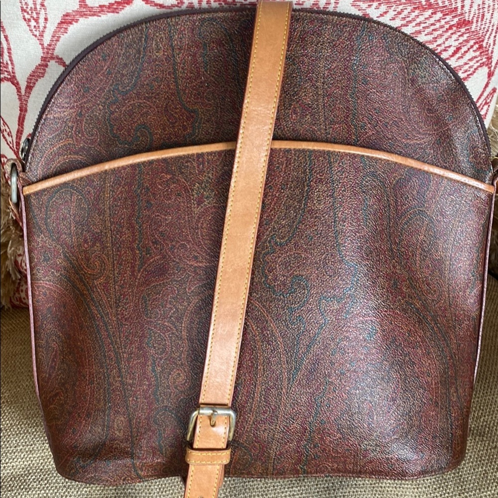 COPY - Etro Brown and Tan Messenger Bag with Vintage Design